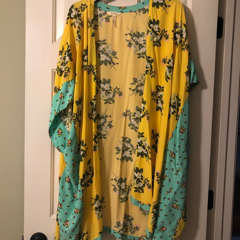 Matilda Jane yellow and turquoise floral kimono